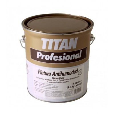 PINTURA ANTIHUMEDAD BLANCO 4L  TITAN PROF. D-14  