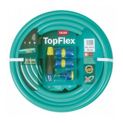 MANGUERA JARDIN TOPFLEX 5/8 15mm ROLLO 10m EQUIPADO***