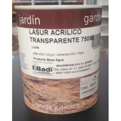 LASUR ACRILICO TRANSPARENTE 750ml -MEB