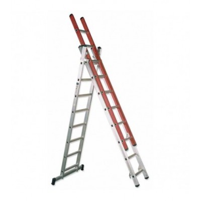 ESCALERA FIBRA VIDRIO CONVERTIBLE S-67 P/ALUM 3 X 07 -MIXTA 