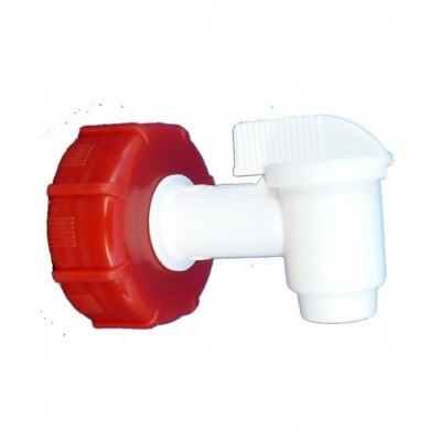 GRIFO DE PLASTICO PARA GARRAFA   R 3/4 + TAPON ROJO R60 