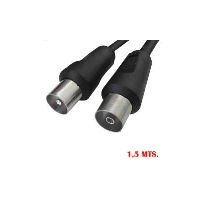 CONECTOR COAXIAL ALARGO TV-VIDEO 9,5MM 1,5M NEGRA