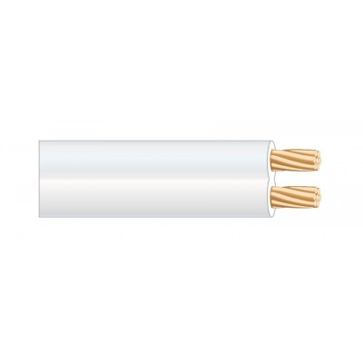 CABLE 2x0.75mm² PARALELO BLANCO "AUDIO"  M/L (Bob pequeña)