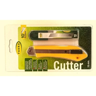 CUTTER 18mm CORTA MOQUETAS + RECAMBIO -CF-