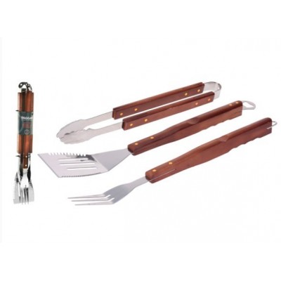 SET BARBACOA 3 PCS PRONTO MANGO MADERA CO