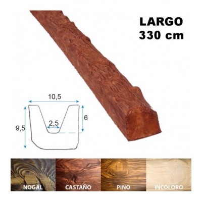 VIGA RUST 10.5 X 9.5 X 330 109 NOGAL CASTAÑO PINO CRUDO++